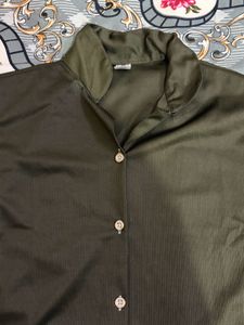 Olive Green Button-Up night suit