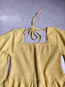Yellow square Neck Top