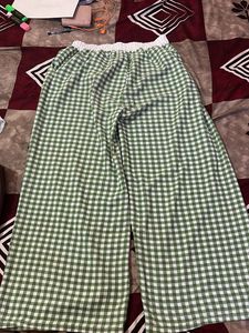 Green Gingham Palazzos