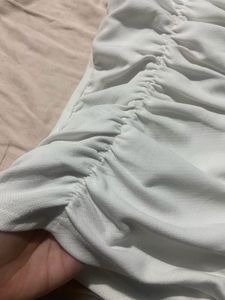 White Long Sleeve Ruched Top