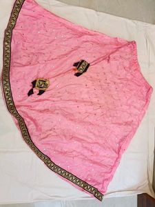 Pretty Pink Skirt with Mirror Work for 10 to 2 yea