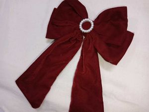 Elegant Burgundy Velvet Bow Hair Clip