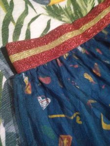 Cute Blue Tulle Skirt with Fun Prints