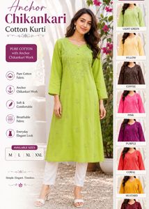 Anchor Chikankari Cotton Kurti