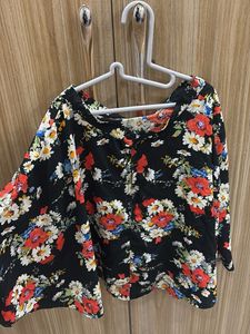 floral pattern black skirt