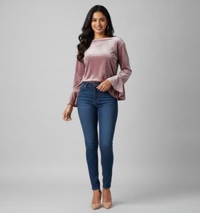Cache  Mauve Velvet Top