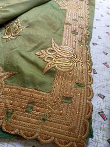 Olive Green Saree