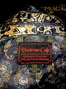 Men’s Printed Jodhpuri Blazer – Black &amp; Gold Flora