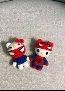 Crocheted Spiderman &amp; Hello Kitty Toys