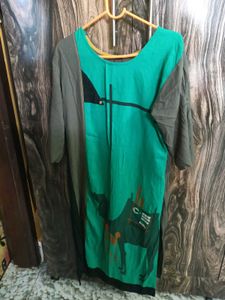 Green & Gray Casual Dress