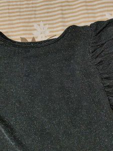 Sparkly Black Ruffle Top