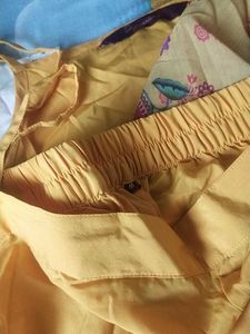 Yellow Kurta Set with Floral Print Shrug