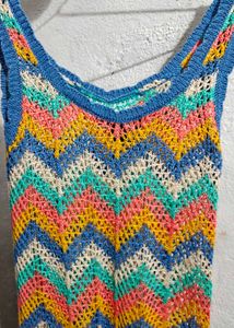 Colorful Crochet Knit Dress