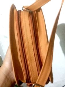 Tan Woven Crossbody Bag