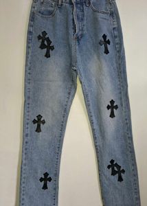 Y2K / Gothic Cross Patch Denim Jeans ✝️✨
