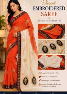 Elegant Embroidered Saree