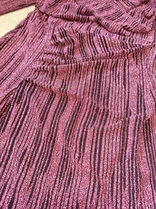 Pink Shimmer Wrap Mini Dress