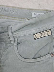 Trendy Skinny Jeans - Beige &amp; Mint Green