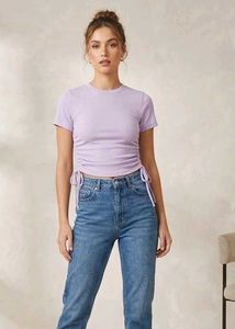 Lilac Ruched Crop Top