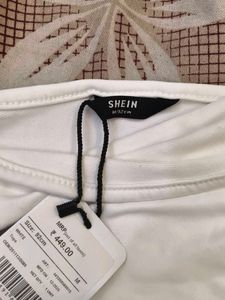 Chic One-Shoulder White Top with Embellishment