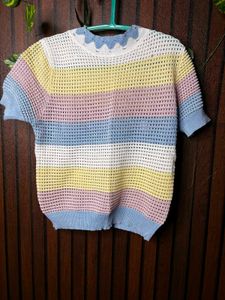 Colorful Striped Knit Top
