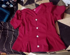 Elegant Burgundy Peplum Top