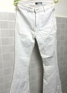 Flared Denim Jeans - White