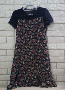 Chinese Inspired Floral Lace Sleeve Dress