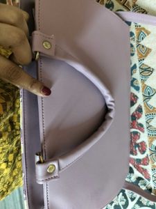 Elegant Embroidered Purple Handbag