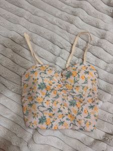 Floral Ruched Crop Top