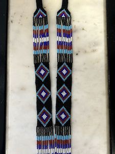 Beaded Necklace with Geometric Design