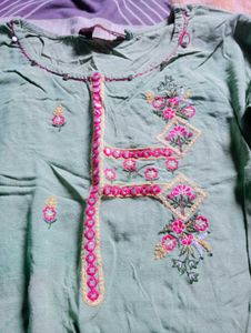 Light Green Embroidered Kurta