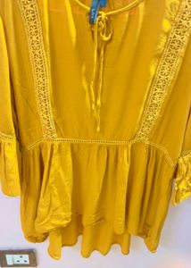Mustard Bell Sleeve Top