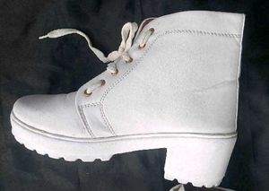 White Star Cutout Ankle Boots