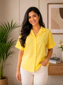 Classic Yellow Button-Up Shirt