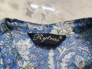 Blue Paisley Print Tunic Top