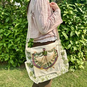 Brand new Hanpainted Tote Bag with Folk Dancer