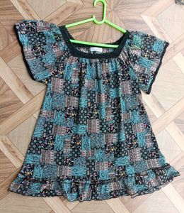 Blue And Black color Top For Women