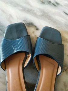Blue Square-Toe Slides