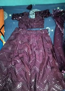 Sparkling Plum Lehenga Choli Set