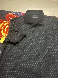 Octave Men’s Black Printed Polo T-Shirt