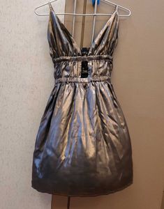 Metallic Ruched Mini Dress (size 24)XS