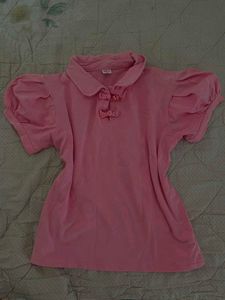 Cute Pink Puff Sleeve Top