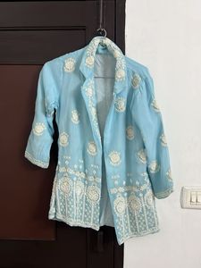 Embroidered Palazzos/Co ord Set 3 piece