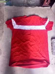 Men's Red &amp; White Striped T-Shirt