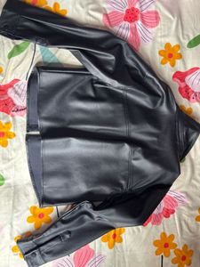 WESTSIDE Black Faux Leather Jacket