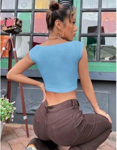 GLARE &amp; BLAIR Solid Sweetheart Neck Short Sleeves