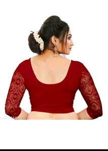 Maroon Lace Sleeve Blouse