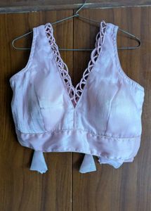 Elegant Pink V-Neck Blouse