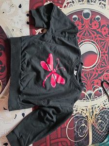 Cute Black Dragonfly Graphic Top
